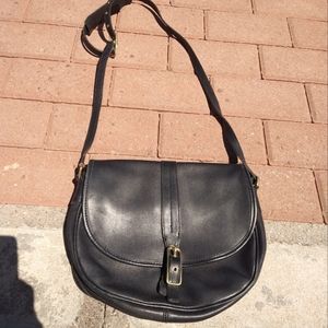 Coach 9824 Vintage leather buckle Saddle Bag